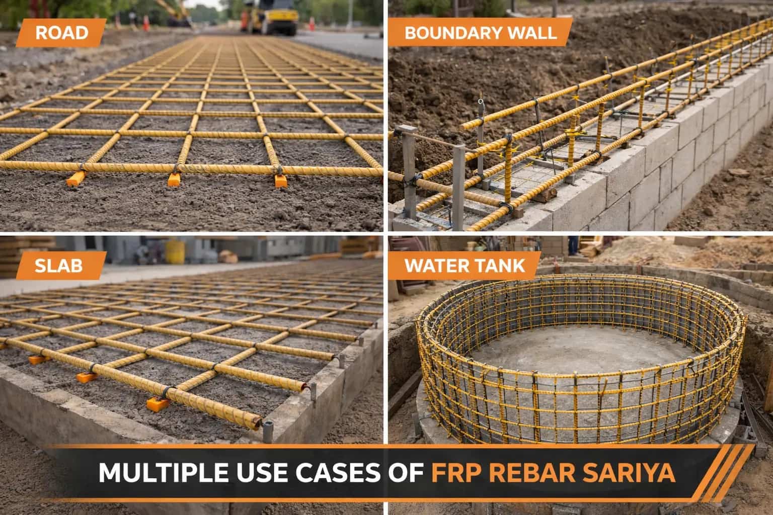 FRP rebar for construction and infrastructure